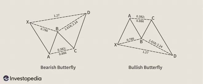 harmonic pattern;gartley pattern;bat pattern;butterfly pattern;الگوی هارمونیک پروانه ، خفاش ، گارتلی و خرچنگ;آموزش الگوی پروانه ; آموزش الگوی باترفلای